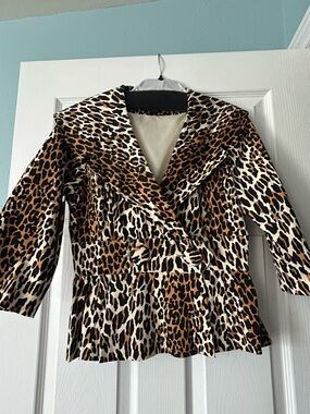 Trashy Diva Leopard Print Peplum Jacket